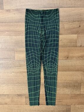 Badinka Size Small Micro Mesh Black & Green Leggings Rave Party Festival Trashy